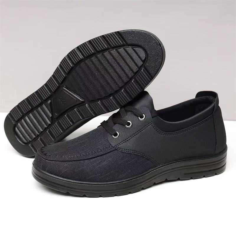 Men's Canvas Walking Shoes - Lace-Up, Lightweight, Breathable, Wide Toe Box with Arch Support
