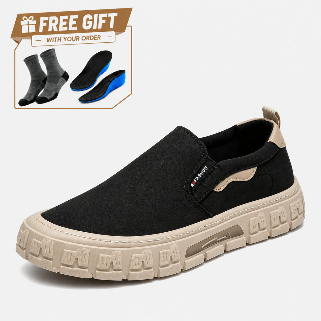 (🎁FREE SOCKS + INSOLES🧦)Men's Canvas Sandals - Slip-On, Breathable, Wide Toe Box with Arch Support