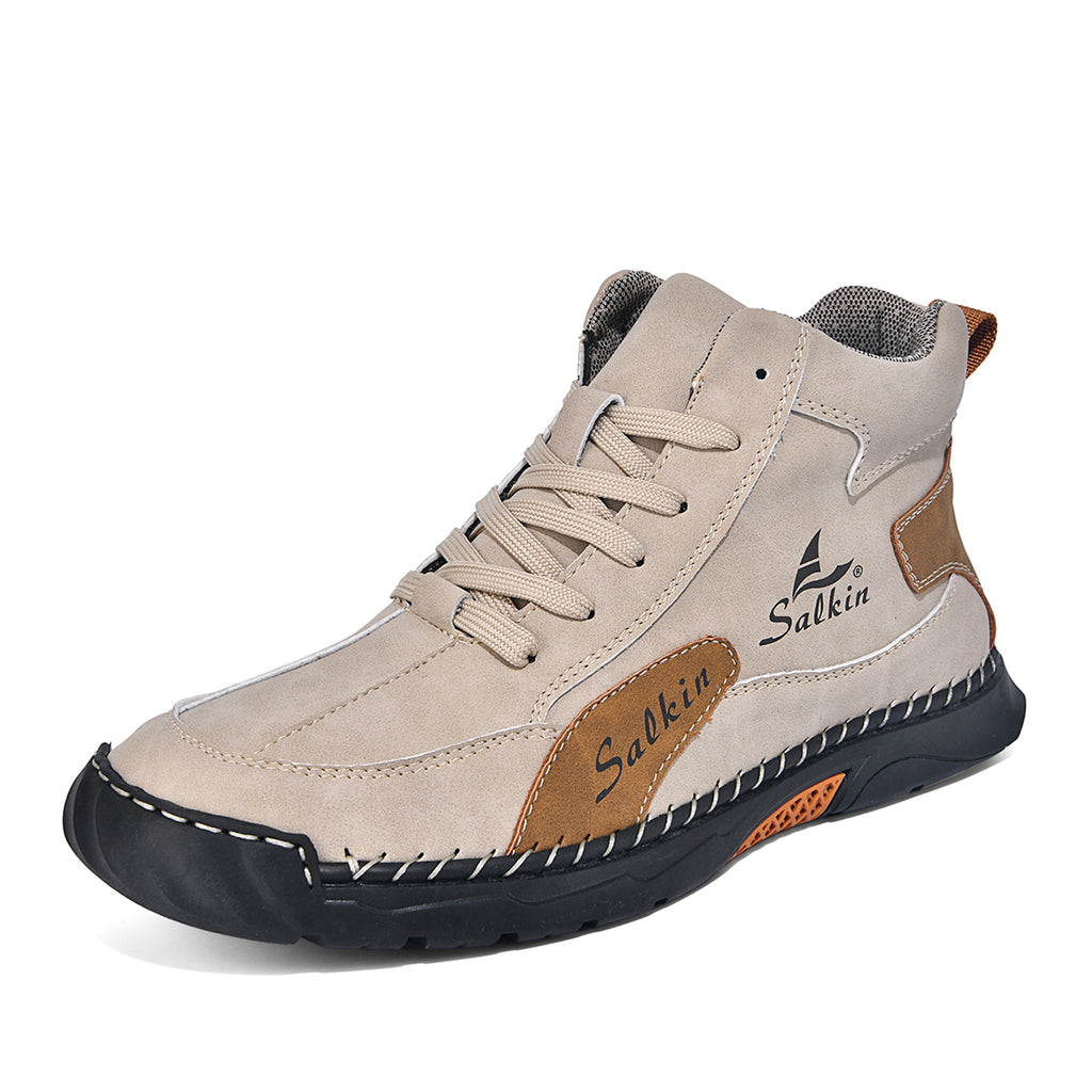 Men's Orthopedic Leather Shoes - Built-in Arch Support, Ankle Support, Waterproof, Non-Slip, Comfortable Work Shoes, Ideal For All-Day Wear and Durable For 5 Years