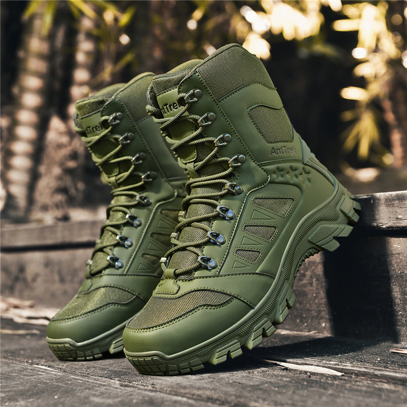 Men's Orthopedic Walking Boots - Built-In Arch Support; Waterproof Leather Upper; Wide Toe; Non-Slip; Ankle Support; Scratch&Smash&Puncture Resistant; Comfortable Hiking Boots