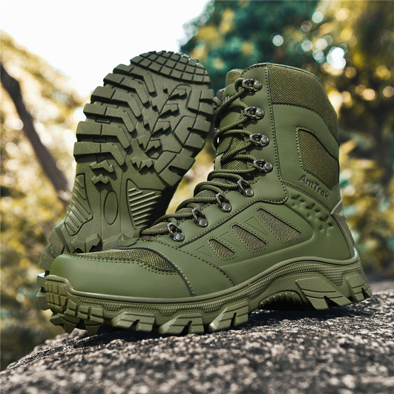 Men's Orthopedic Walking Boots - Built-In Arch Support; Waterproof Leather Upper; Wide Toe; Non-Slip; Ankle Support; Scratch&Smash&Puncture Resistant; Comfortable Hiking Boots