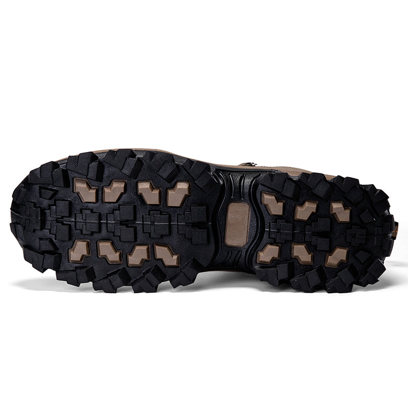 Men's Orthopedic Walking Boots - Built-In Arch Support; Ankle Support; Waterproof Leather Upper; Wide Toe; Non-Slip; Anti-Wear; Comfortable Hiking Boots