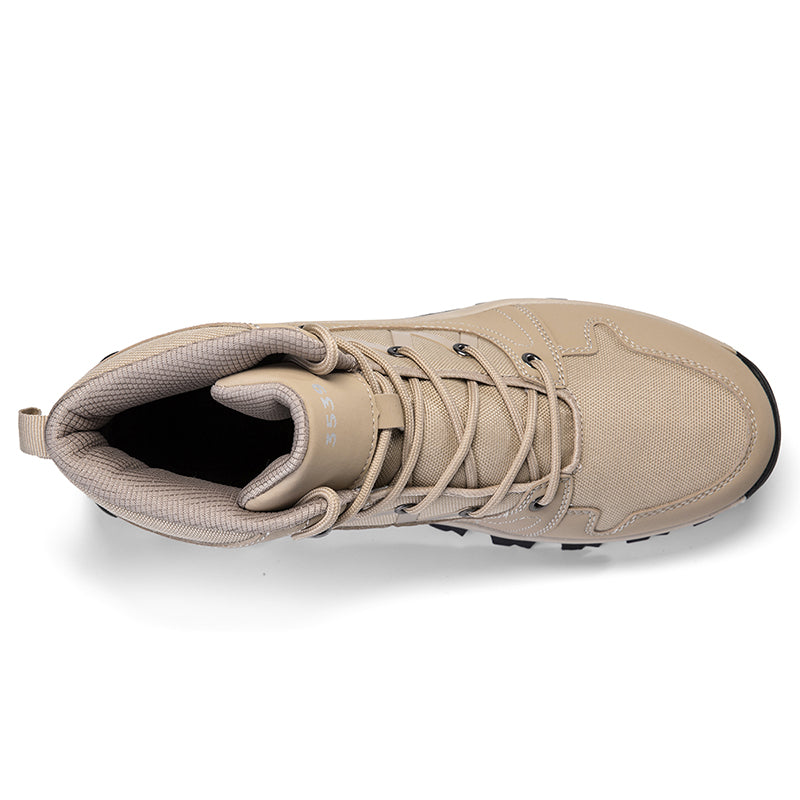 Men's Orthopedic Walking Boots - Built-In Arch Support; Ankle Support; Waterproof Leather Upper; Wide Toe; Non-Slip; Anti-Wear; Comfortable Hiking Boots