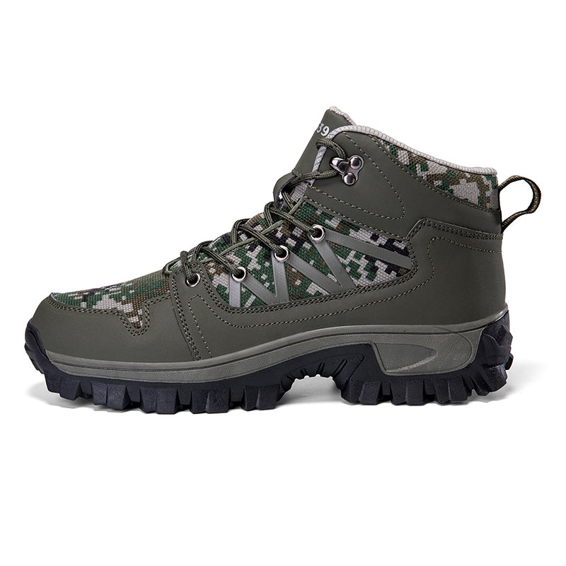Men's Orthopedic Walking Boots - Built-In Arch Support; Ankle Support; Waterproof Leather Upper; Wide Toe; Non-Slip; Anti-Wear; Comfortable Hiking Boots
