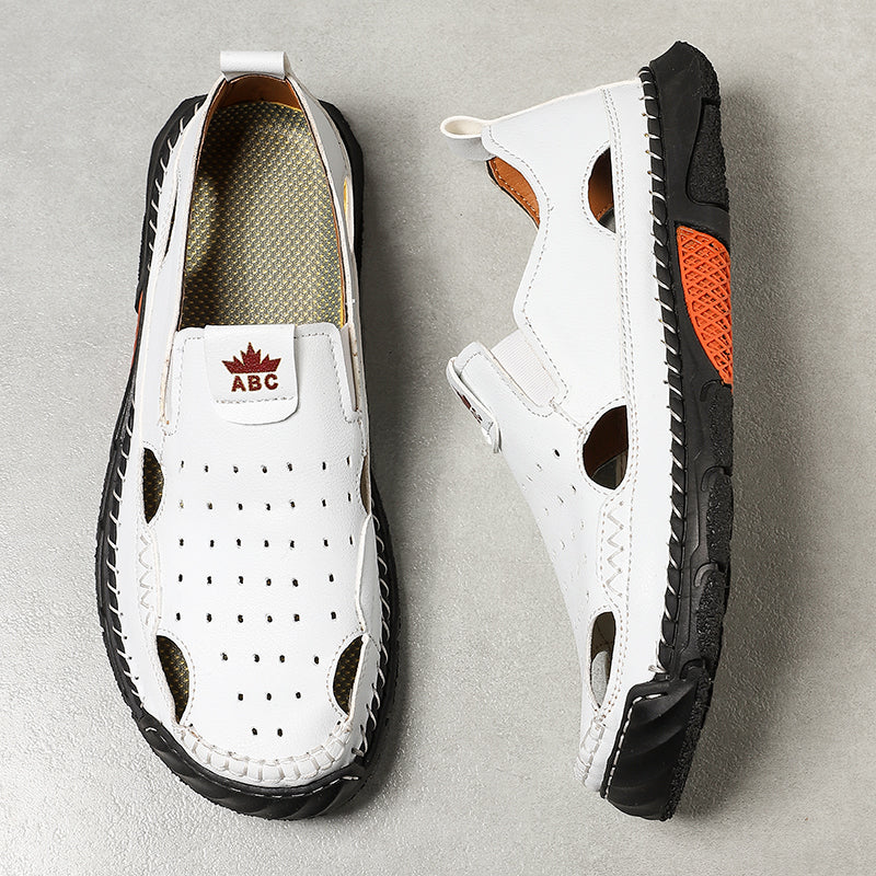 Men's Orthopedic Walking Shoes - Built-In Arch Support; Premium Leather Upper; Wide Toe; Non-Slip; Comfortable Work Shoes