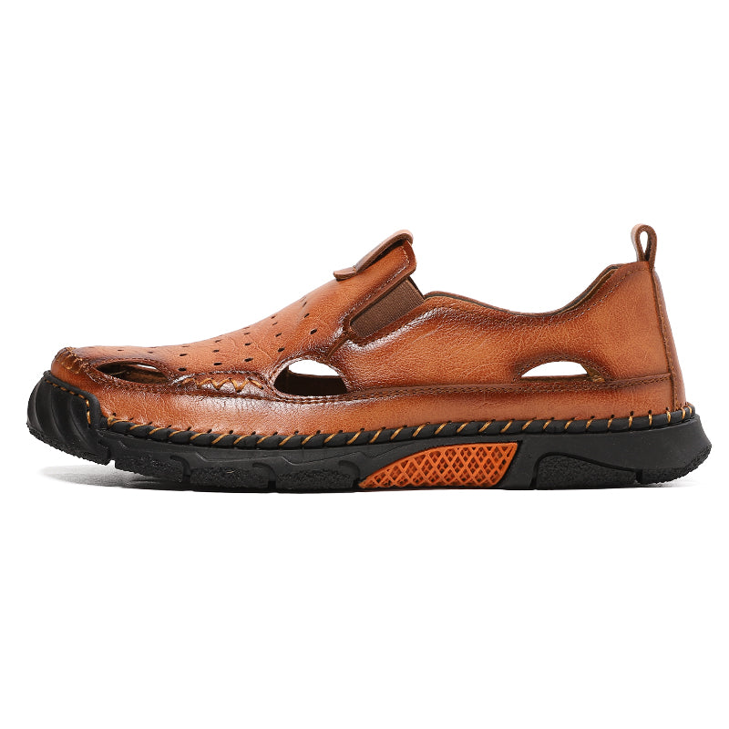 Men's Orthopedic Walking Shoes - Built-In Arch Support; Premium Leather Upper; Wide Toe; Non-Slip; Comfortable Work Shoes