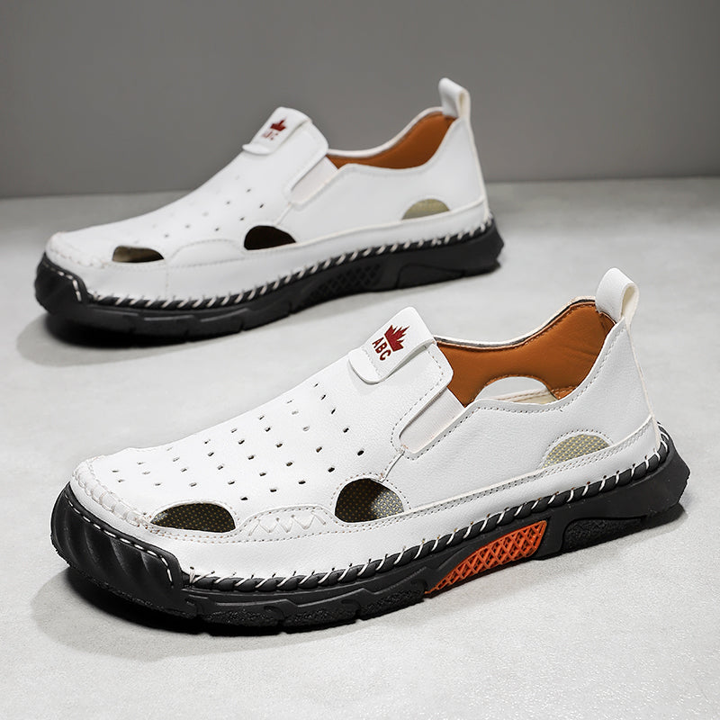 Men's Orthopedic Walking Shoes - Built-In Arch Support; Premium Leather Upper; Wide Toe; Non-Slip; Comfortable Work Shoes