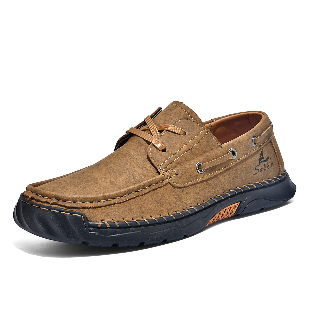 Men's Orthopedic Slip-Ons | Hand-Stitched Leather | 18mm Arch Support | 4E Wide Fit