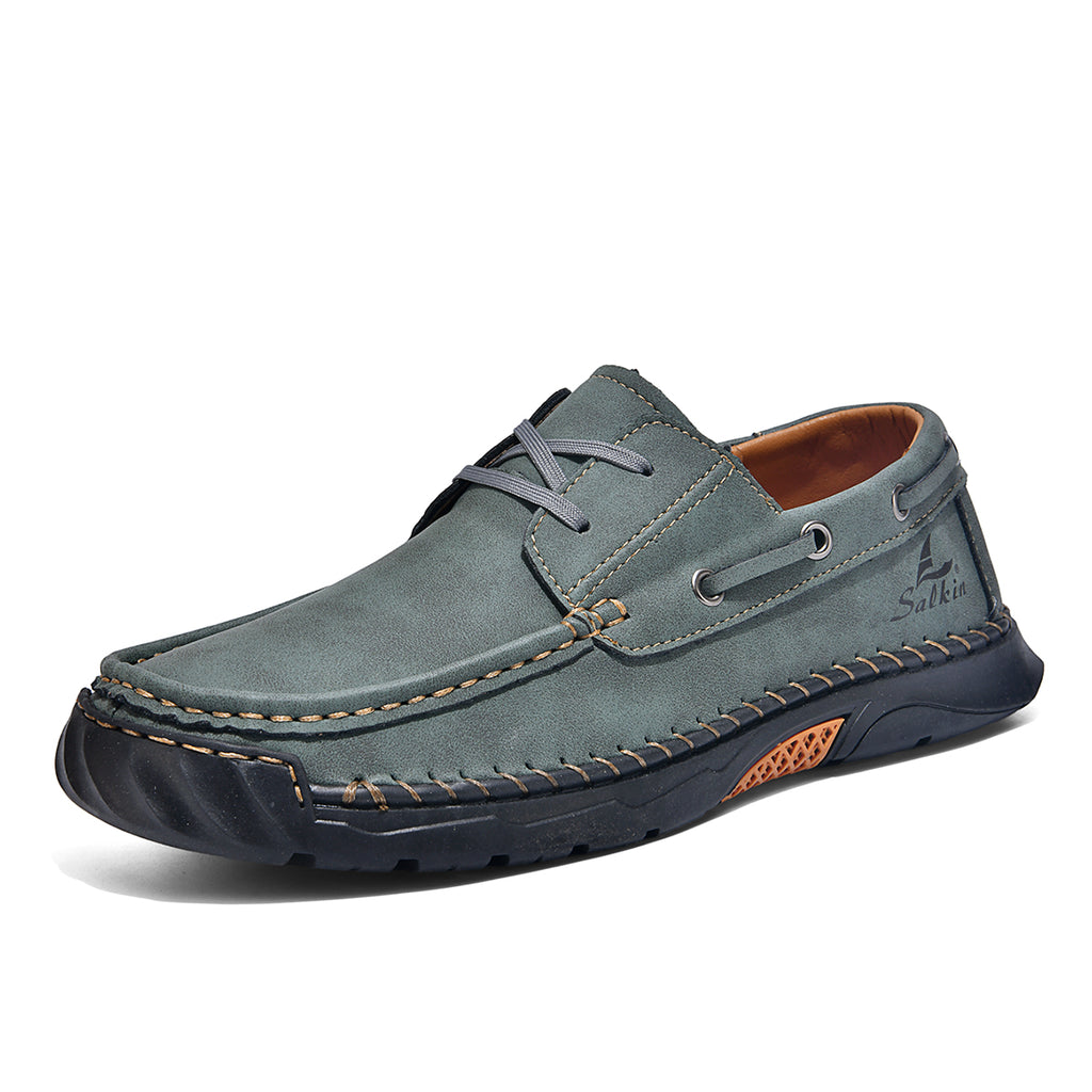Men's Orthopedic Slip-Ons | Hand-Stitched Leather | 18mm Arch Support | 4E Wide Fit