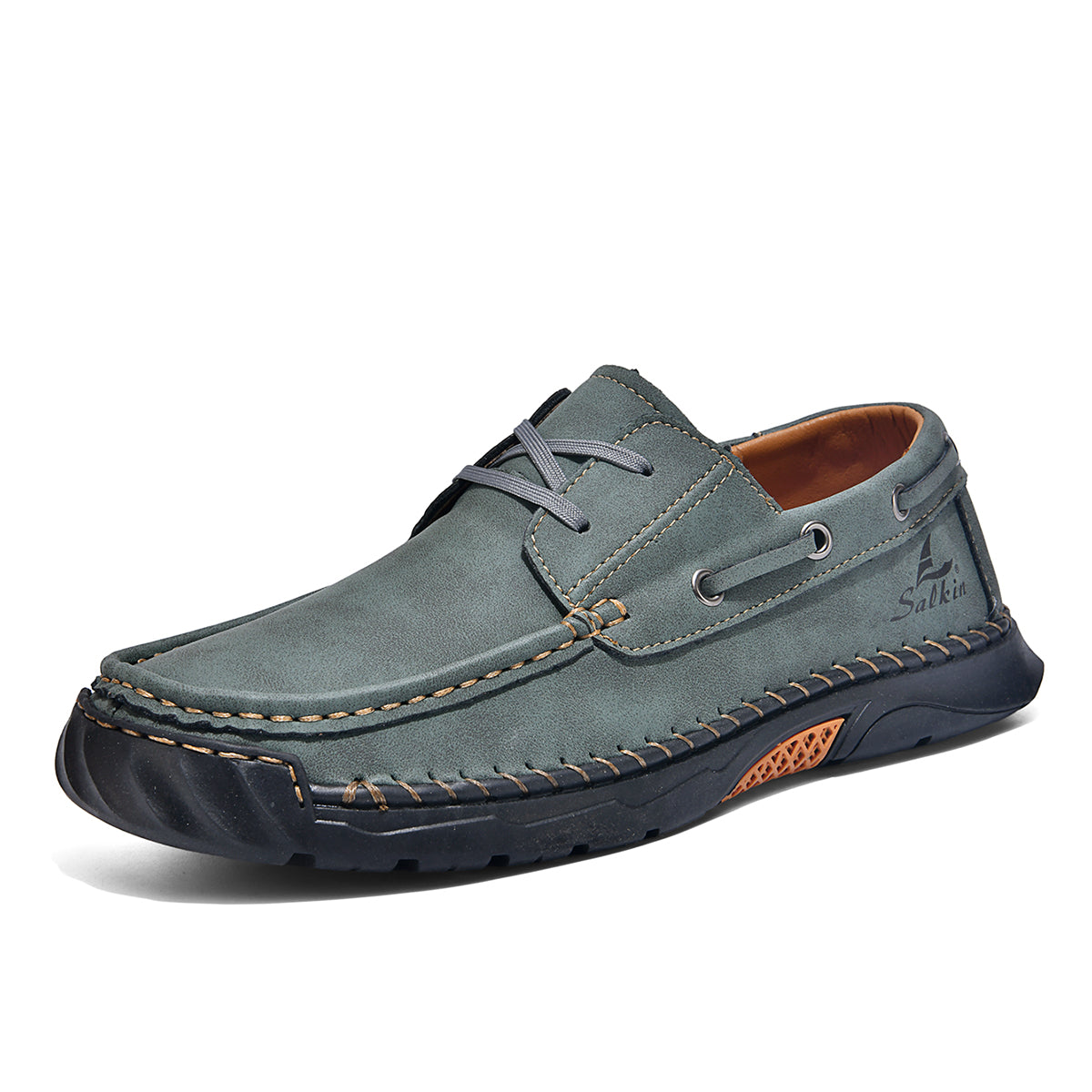 Men's Orthopedic Slip-Ons | Hand-Stitched Leather | 18mm Arch Support | 4E Wide Fit