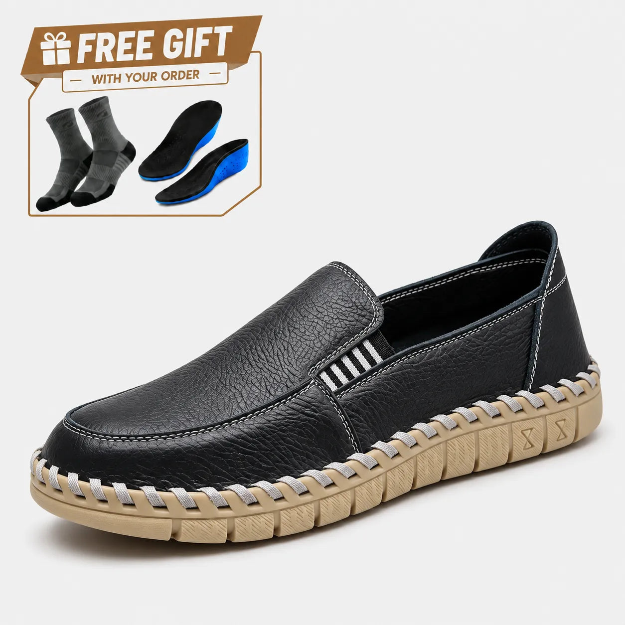 Men's Genuine Leather Casual Boots - Slip-On, Effortless Style, Wide Toe Box with Arch Support（副本）