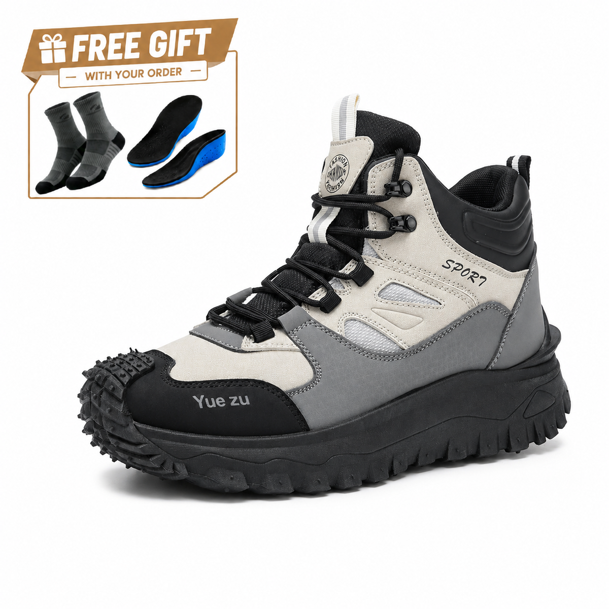 (🎁FREE SOCKS + INSOLES🧦)Men’s Protective Hiking & Work Shoes | Wide Toe Box, Arch Support & Puncture-Resistant Midsole