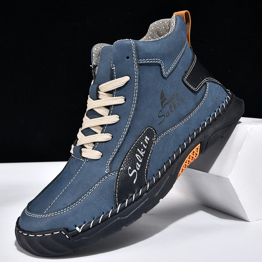 Men's Orthopedic Leather Shoes - Built-in Arch Support, Ankle Support, Waterproof, Non-Slip, Comfortable Work Shoes, Ideal For All-Day Wear and Durable For 5 Years