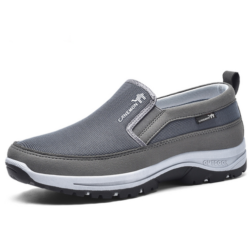 ( ⏰Only a Few Left! ) Men's Slip-On Walking Shoes with Lightweight Cushioned Sole - Waterproof Mesh, Anti-Slip, Wide Toe, Arch Support