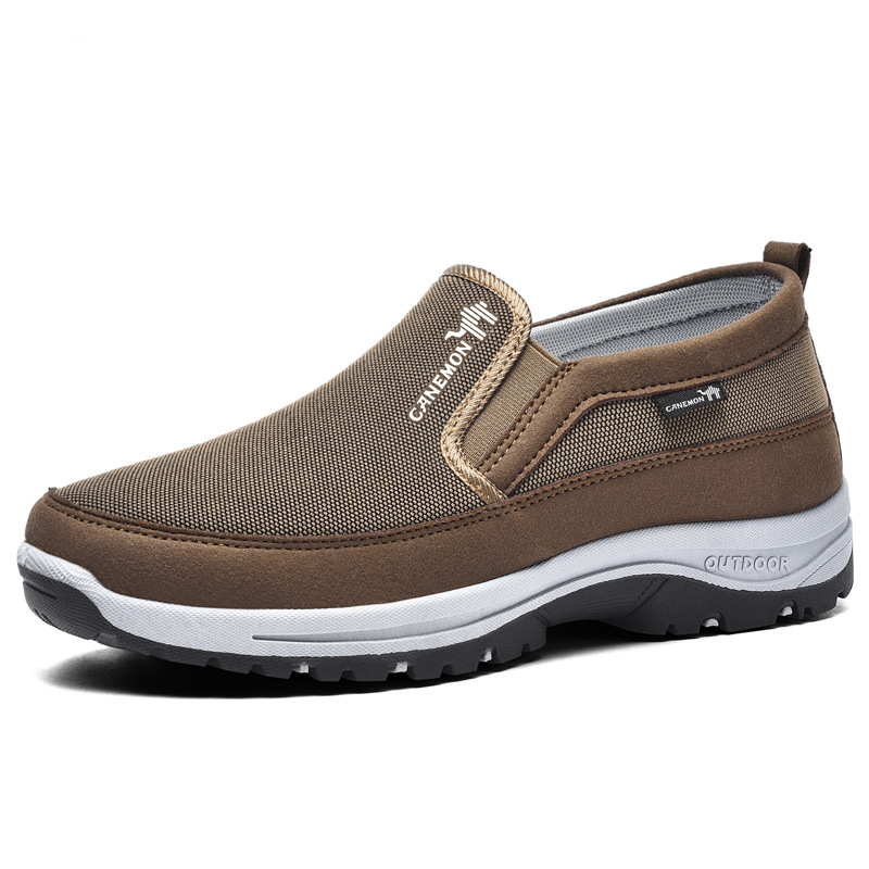 (🔥Big-Brand Comfort – 70% OFF Sale🔥) Men's Slip-On Walking Shoes with Lightweight Cushioned Sole - Waterproof Mesh, Anti-Slip, Wide Toe, Arch Support
