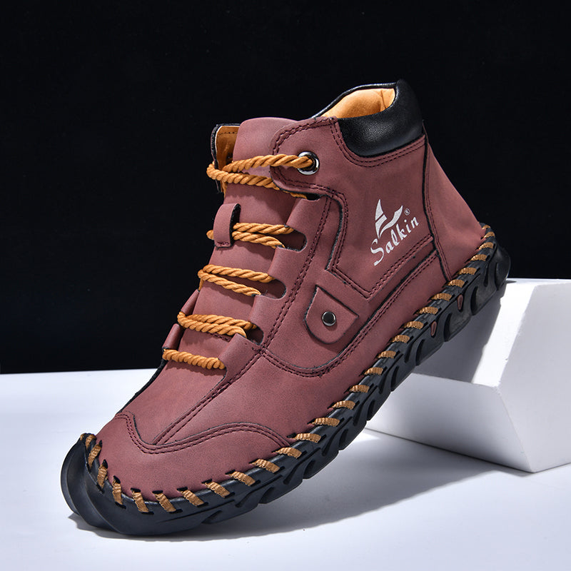 (⏰ 70% OFF – Limited Time Offer) Men’s Comfortable Orthopedic Leather Boots – Arch Support, Shock Absorbing, Wide Toe, Waterproof, Anti-Slip, Breathable, Lightweight & Handmade for Everyday & Outdoor Wear