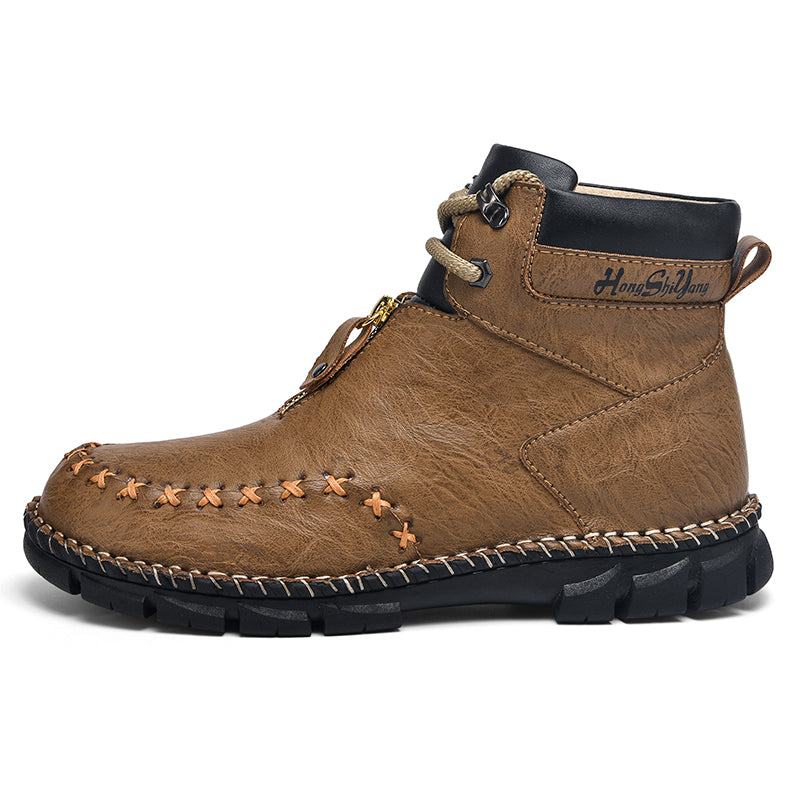 (⏰ Limited Time Sale 70% OFF 🔥) Men’s Premium Leather Work & Outdoor Boots – Full-Grain Embossed Leather, Slip-Resistant Rubber Outsole, Abrasion-Proof, Lightweight Flex, All-Day Comfort