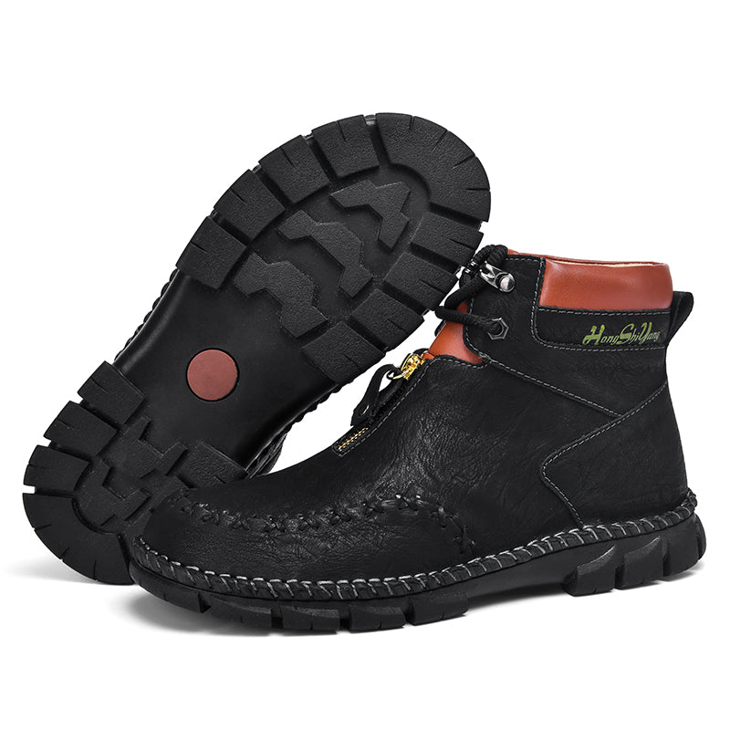 (⏰ Limited Time Sale 70% OFF 🔥) Men’s Premium Leather Work & Outdoor Boots – Full-Grain Embossed Leather, Slip-Resistant Rubber Outsole, Abrasion-Proof, Lightweight Flex, All-Day Comfort