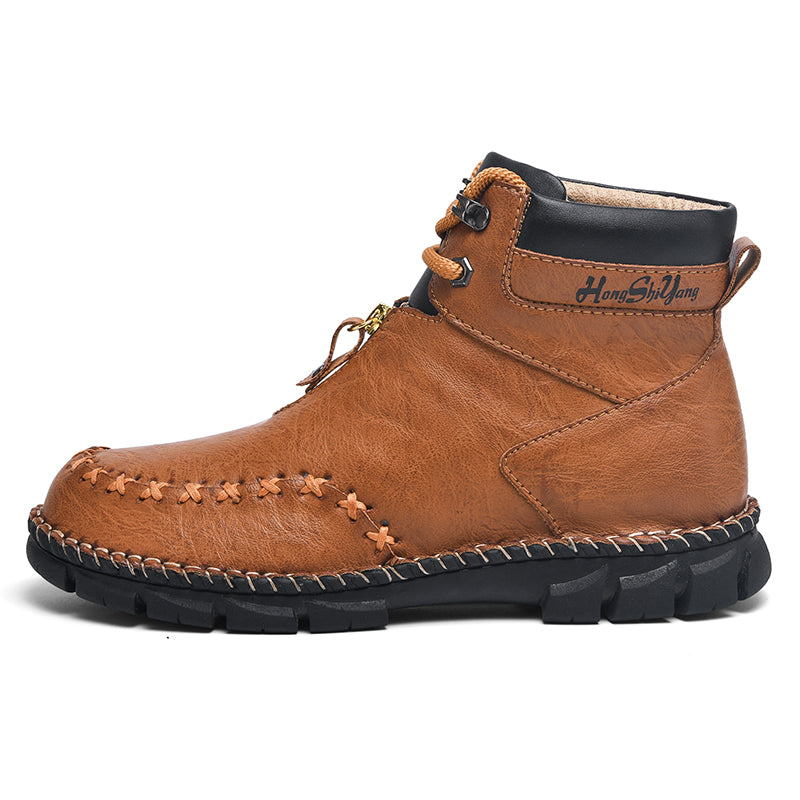 (⏰ Limited Time Sale 70% OFF 🔥) Men’s Premium Leather Work & Outdoor Boots – Full-Grain Embossed Leather, Slip-Resistant Rubber Outsole, Abrasion-Proof, Lightweight Flex, All-Day Comfort