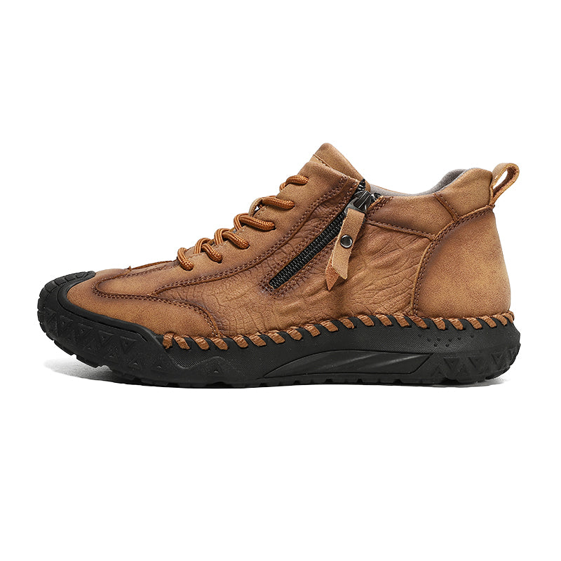 Men's Vintage Work Boots Outdoor - Handcrafted Stitching, Waterproof & Slip-Resistant