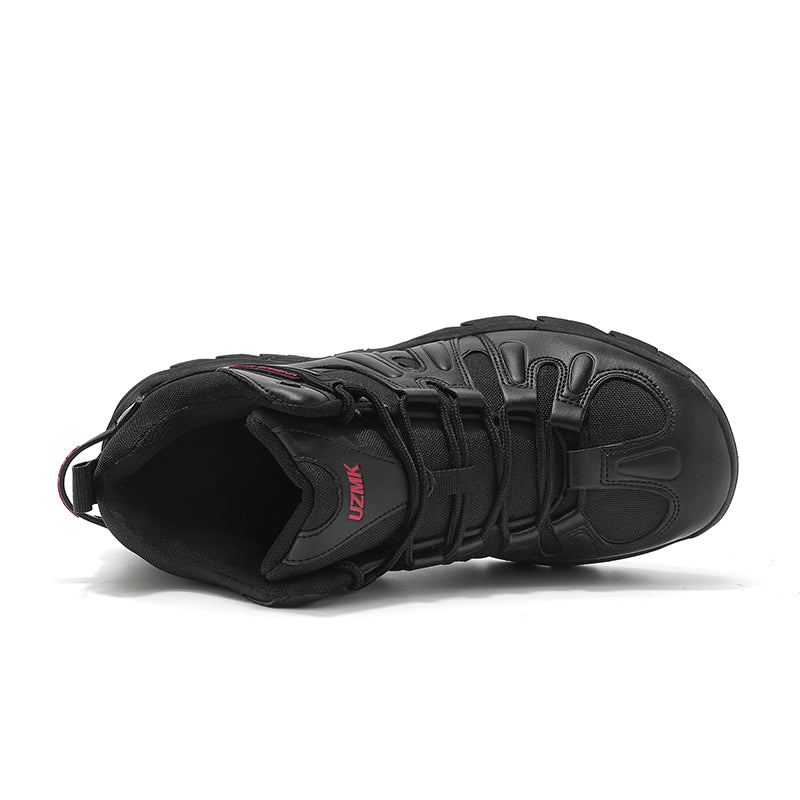 (🔥Last Day Promotion 70% OFF 🎁) Men’s Leather Hiking and Work Boots, Waterproof Lightweight Orthopedic Comfort, Slip Resistant Anti Puncture, Shock Absorbing Arch and Ankle Support, for Wet Trails Construction and Long Walks