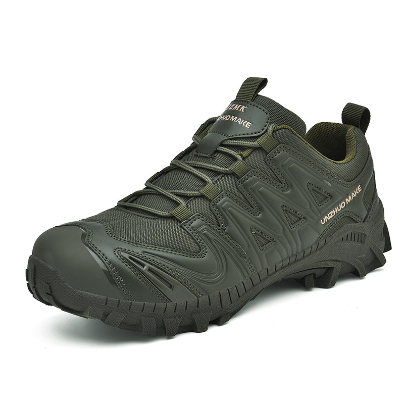 Men’s Lightweight Hiking/Work Shoes — Multi-Terrain Slip-Resistant, Breathable Quick-Dry Mesh, Shock-Absorbing Arch Support, Wide Protective Toe & Ankle Support