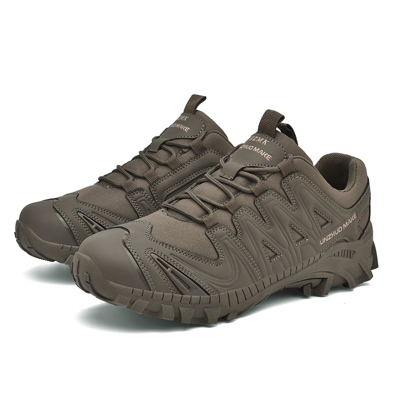 Men’s Lightweight Hiking/Work Shoes — Multi-Terrain Slip-Resistant, Breathable Quick-Dry Mesh, Shock-Absorbing Arch Support, Wide Protective Toe & Ankle Support