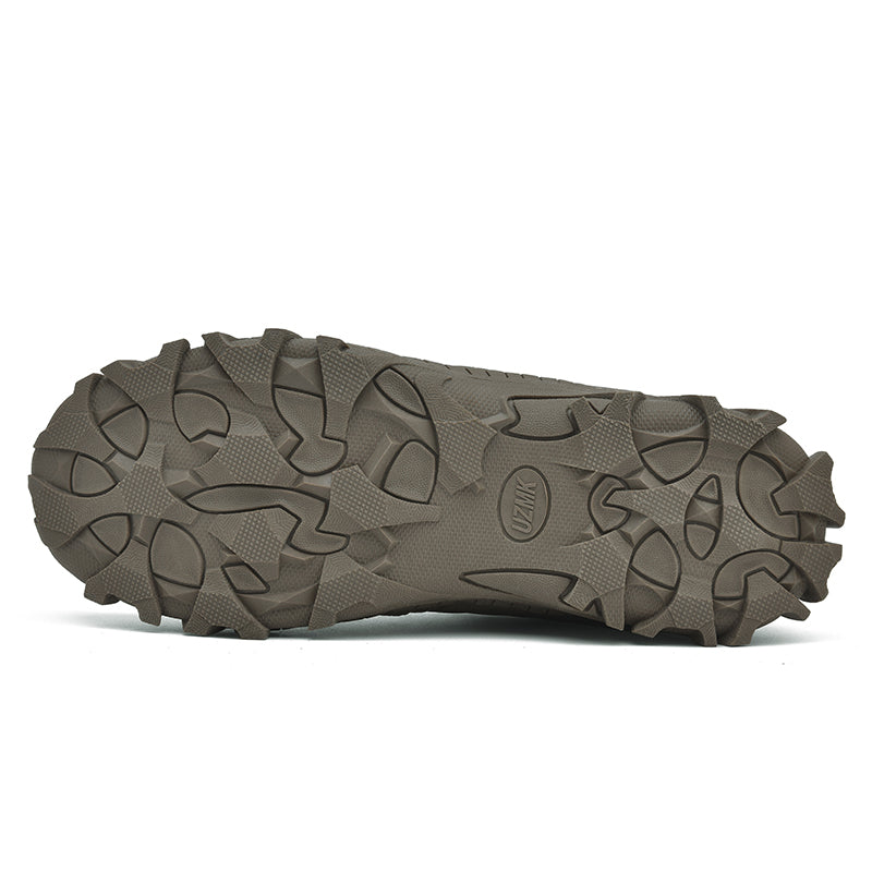 Men’s Lightweight Hiking/Work Shoes — Multi-Terrain Slip-Resistant, Breathable Quick-Dry Mesh, Shock-Absorbing Arch Support, Wide Protective Toe & Ankle Support