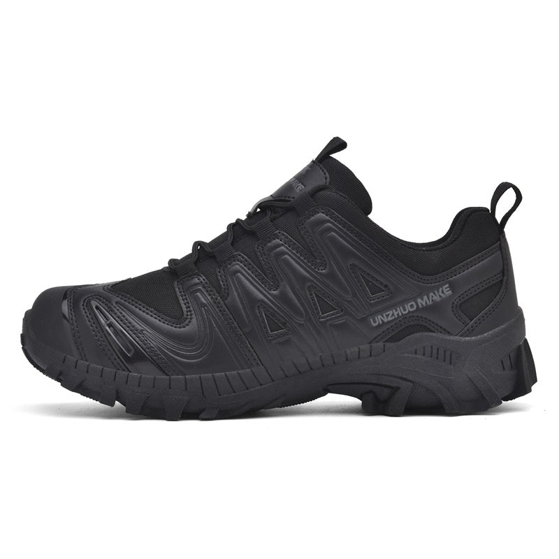 Men’s Lightweight Hiking/Work Shoes — Multi-Terrain Slip-Resistant, Breathable Quick-Dry Mesh, Shock-Absorbing Arch Support, Wide Protective Toe & Ankle Support