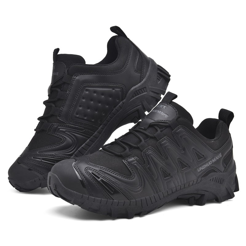 Men’s Lightweight Hiking/Work Shoes — Multi-Terrain Slip-Resistant, Breathable Quick-Dry Mesh, Shock-Absorbing Arch Support, Wide Protective Toe & Ankle Support