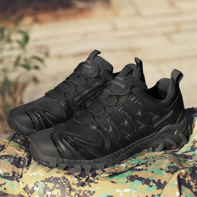 Men’s Lightweight Hiking/Work Shoes — Multi-Terrain Slip-Resistant, Breathable Quick-Dry Mesh, Shock-Absorbing Arch Support, Wide Protective Toe & Ankle Support