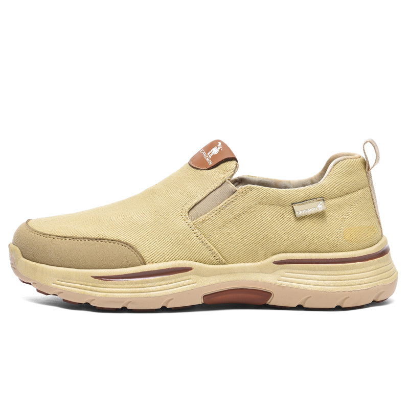 Men’s Slip-On Walking Shoes – Lightweight Cushioned Sole, Waterproof Mesh, Wide Toe Box, Arch Support & Non-Slip Traction