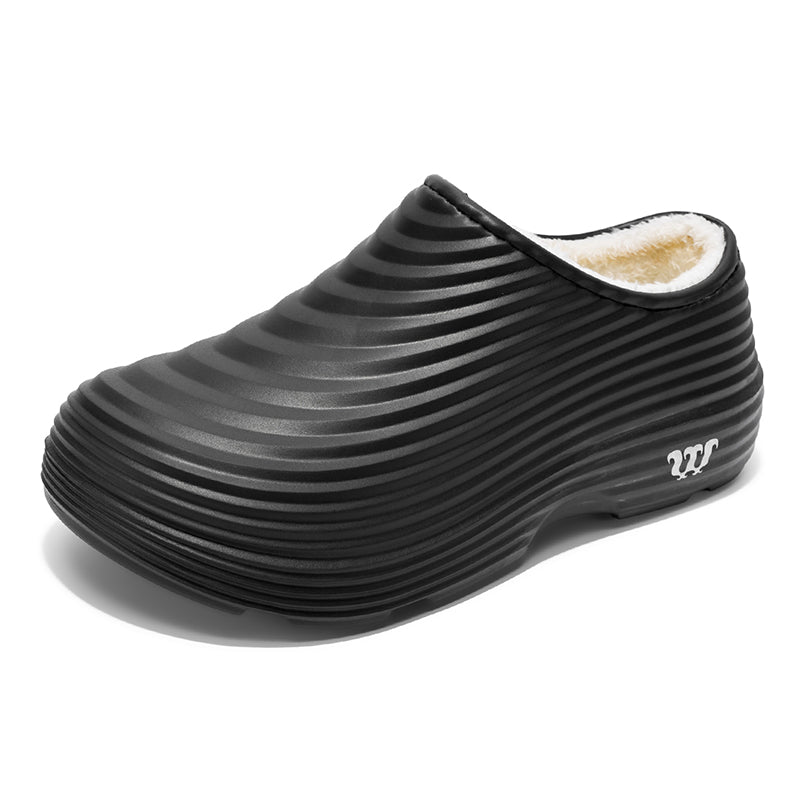 Unisex Fall/Winter Warm EVA Slip-On Clogs – Comfortable Pain-Relief Shoes with Arch Support, Waterproof & Non-Slip, Cozy Sherpa Lining for Indoor & Home Casual Wear