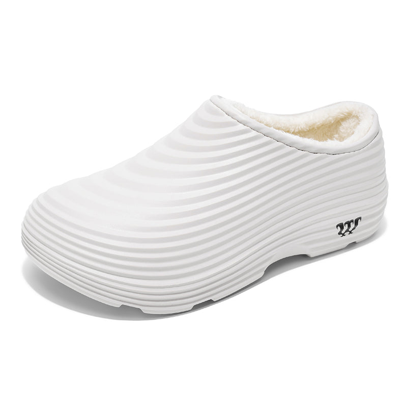 Unisex Fall/Winter Warm EVA Slip-On Clogs – Comfortable Pain-Relief Shoes with Arch Support, Waterproof & Non-Slip, Cozy Sherpa Lining for Indoor & Home Casual Wear