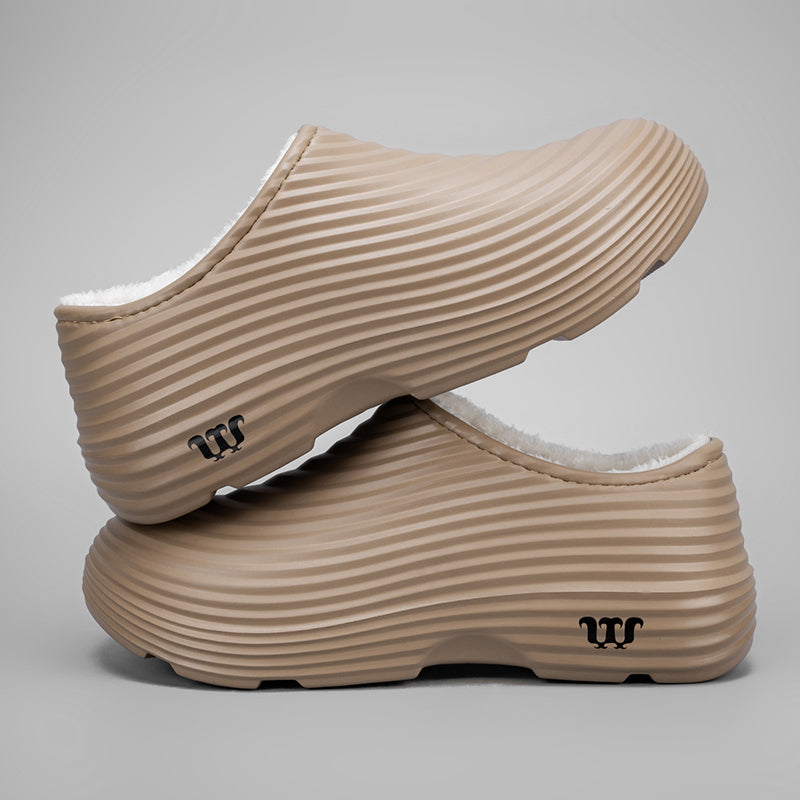 Unisex Fall/Winter Warm EVA Slip-On Clogs – Comfortable Pain-Relief Shoes with Arch Support, Waterproof & Non-Slip, Cozy Sherpa Lining for Indoor & Home Casual Wear