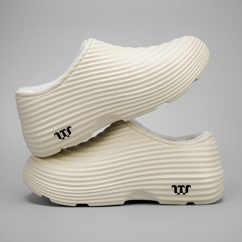 Unisex Fall/Winter Warm EVA Slip-On Clogs – Comfortable Pain-Relief Shoes with Arch Support, Waterproof & Non-Slip, Cozy Sherpa Lining for Indoor & Home Casual Wear