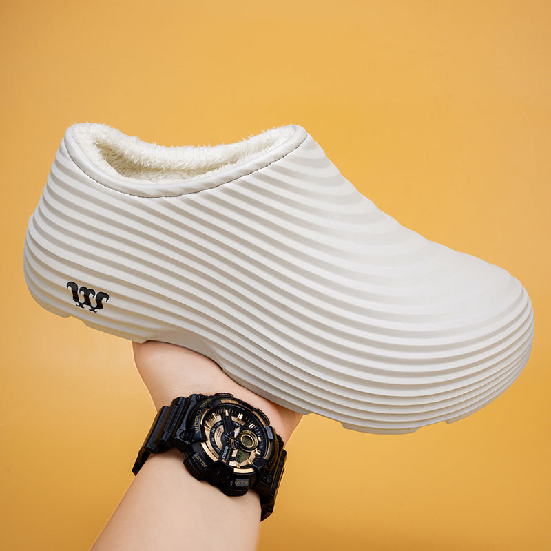 Unisex Fall/Winter Warm EVA Slip-On Clogs – Comfortable Pain-Relief Shoes with Arch Support, Waterproof & Non-Slip, Cozy Sherpa Lining for Indoor & Home Casual Wear