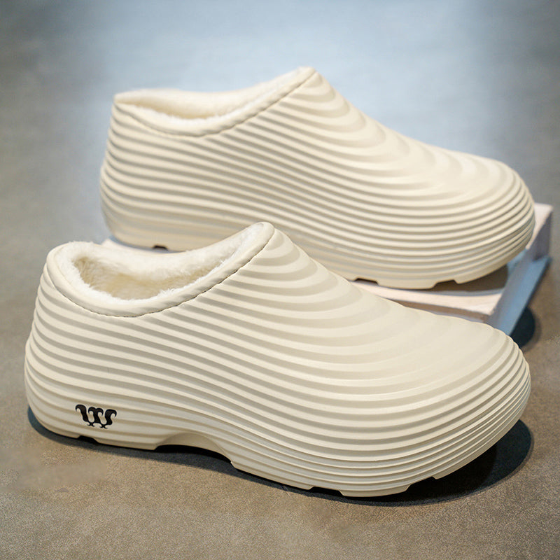 Unisex Fall/Winter Warm EVA Slip-On Clogs – Comfortable Pain-Relief Shoes with Arch Support, Waterproof & Non-Slip, Cozy Sherpa Lining for Indoor & Home Casual Wear