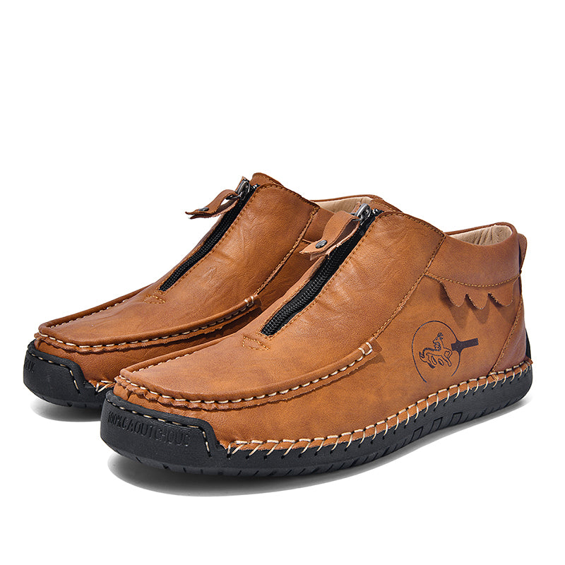 Men's Vintage Outdoor Work Boots – Orthopedic Comfort, Handcrafted Stitching, Waterproof & Non-Slip, Relieves Foot Pain