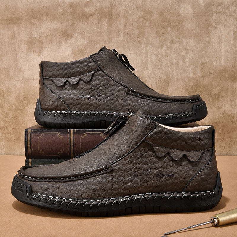 Men's Vintage Outdoor Work Boots – Orthopedic Comfort, Handcrafted Stitching, Waterproof & Non-Slip, Relieves Foot Pain