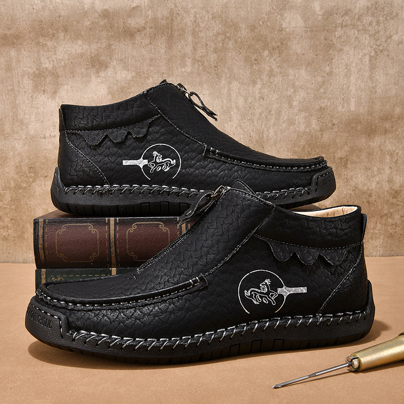 Men's Vintage Outdoor Work Boots – Orthopedic Comfort, Handcrafted Stitching, Waterproof & Non-Slip, Relieves Foot Pain