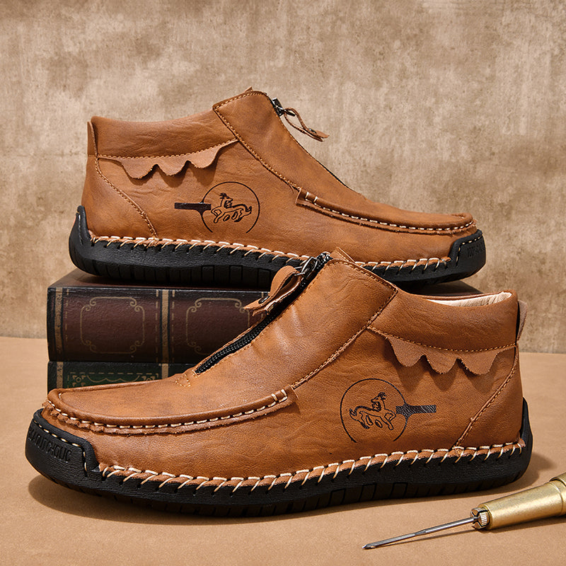 Men's Vintage Outdoor Work Boots – Orthopedic Comfort, Handcrafted Stitching, Waterproof & Non-Slip, Relieves Foot Pain