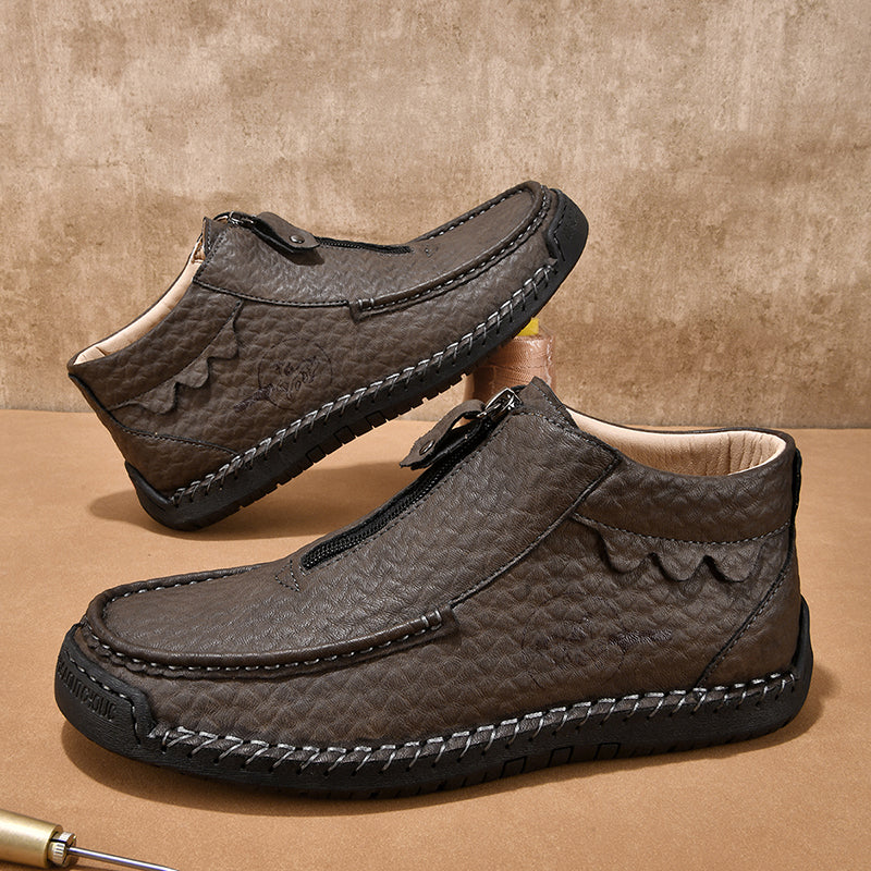 Men's Vintage Outdoor Work Boots – Orthopedic Comfort, Handcrafted Stitching, Waterproof & Non-Slip, Relieves Foot Pain