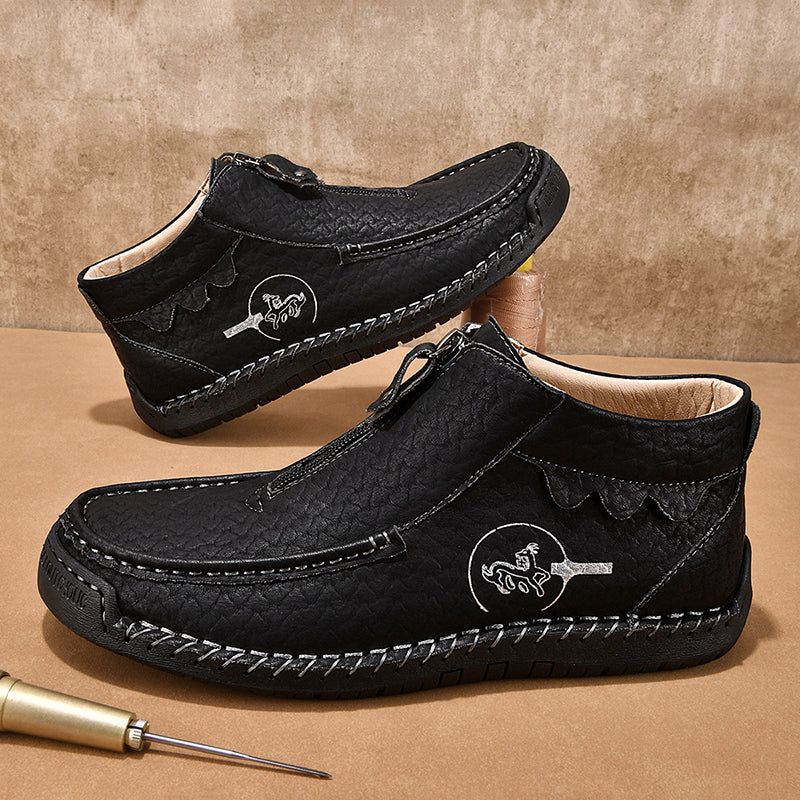 Men's Vintage Outdoor Work Boots – Orthopedic Comfort, Handcrafted Stitching, Waterproof & Non-Slip, Relieves Foot Pain