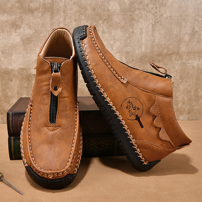 Men's Vintage Outdoor Work Boots – Orthopedic Comfort, Handcrafted Stitching, Waterproof & Non-Slip, Relieves Foot Pain