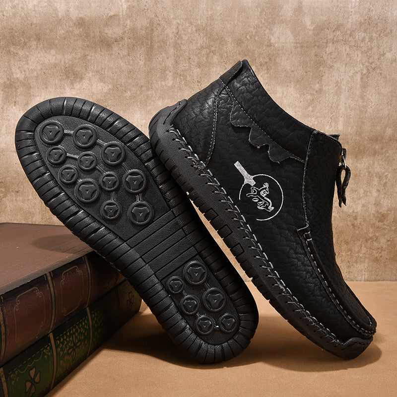 Men's Vintage Outdoor Work Boots – Orthopedic Comfort, Handcrafted Stitching, Waterproof & Non-Slip, Relieves Foot Pain