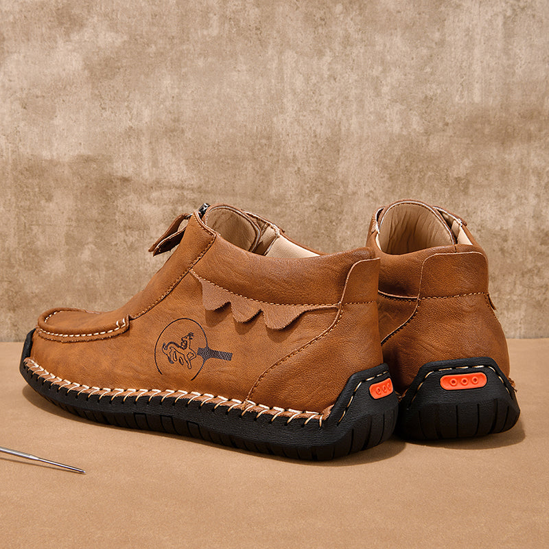 Men's Vintage Outdoor Work Boots – Orthopedic Comfort, Handcrafted Stitching, Waterproof & Non-Slip, Relieves Foot Pain