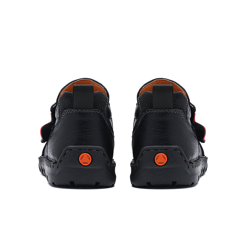 Mens Hand Stitching Leather Lace Up Ankle Boots Casual Vintage Non Slip Flats Arch Support Loafers for Hiking Walking Driving Chukka Boots