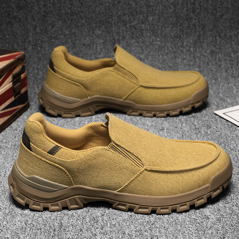 Men's Comfortable Non-Slip Pigskin Slip-On Casual Walking Shoes Outdoor Sports Shoes