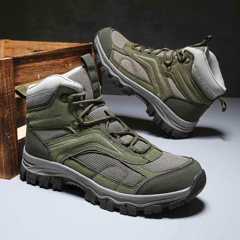 Men's Waterproof Hiking Boots - Breathable Quick-Dry Upper,Mountain Trekking & Outdoor Adventures | All-Terrain Grip & Abrasion-Proof